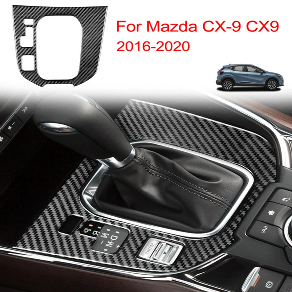 Автомобильная панель управления центральным зубчатым механизмом из углеродного волокна, наклейка на панель управления, модификация интерьера автомобиля для Mazda CX-9 CX9 2016-2020, автомобильные аксессуары