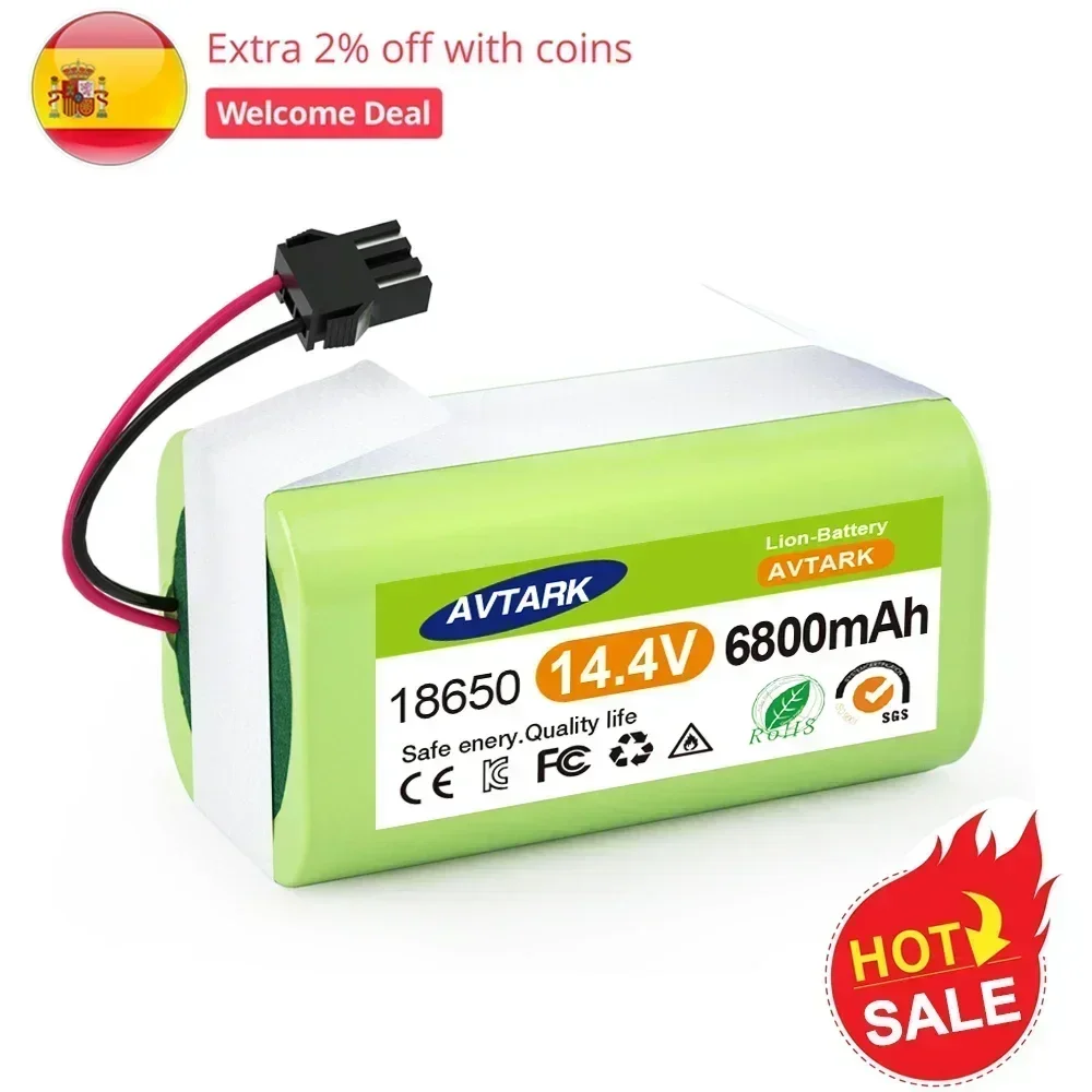 Литий-ионный аккумулятор 14 4 В 6 8 Ач для Cecotec Conga Excellence 950 990 1090 Ecovacs Deebot DN621 601/605 Eufy