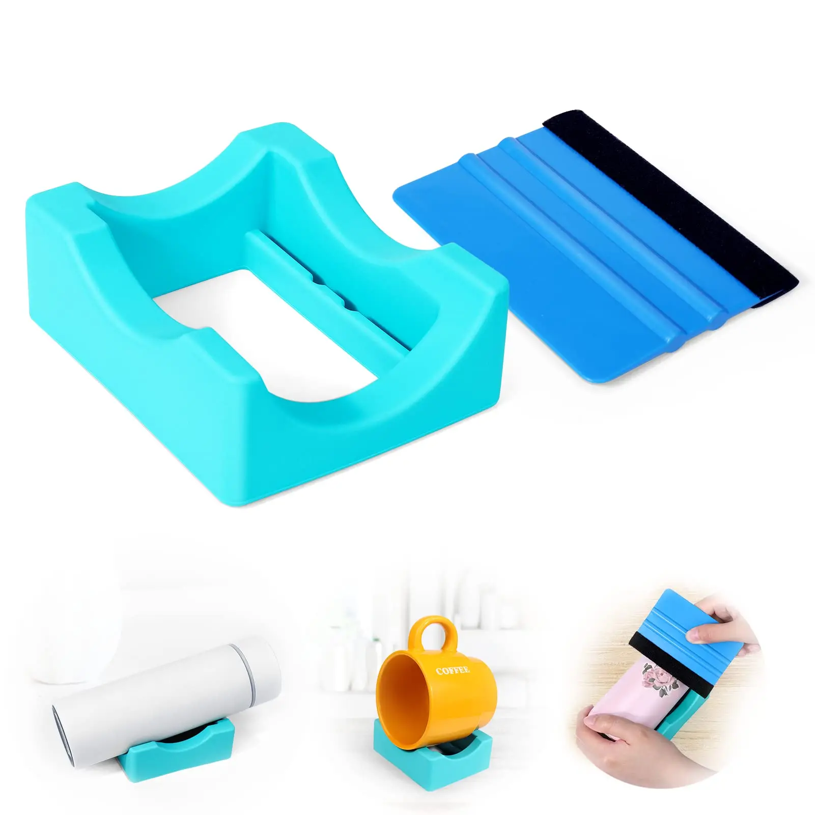 

Silicone Cup Cradle for Tumblers with Built-in Slot, Tumbler Holder for Crafts Use to Apply Vinyl Decals for Tumblers