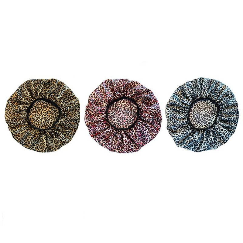 

Women's Shower Caps 3 Packs, Large Opening, Short Hair And Long Hair, Reusable Shower Caps