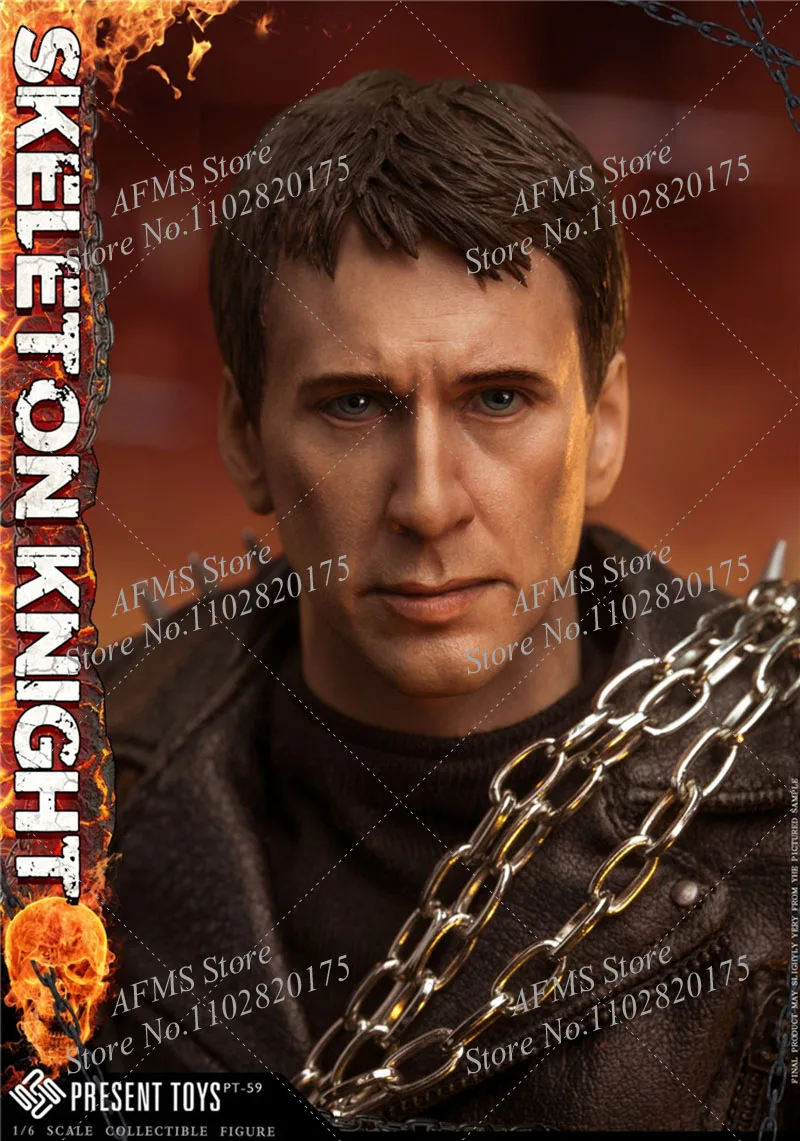 Фото Коллекционная фигурка-модель PRESENT TOYS PT-sp59 1/6: Мотоциклетный каскадер-воин Ghost Rider, полный комплект, 12 дюймов №5