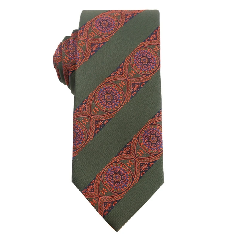 Мужской и женский винтажный полосатый галстук с цветочным принтом новинка