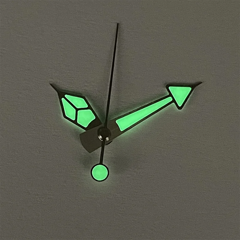 High Quality Watch Parts Stainless Steel Green Luminous Watch Hand Flat Top Second Pointer Fit NH35/36 Automatic Movement