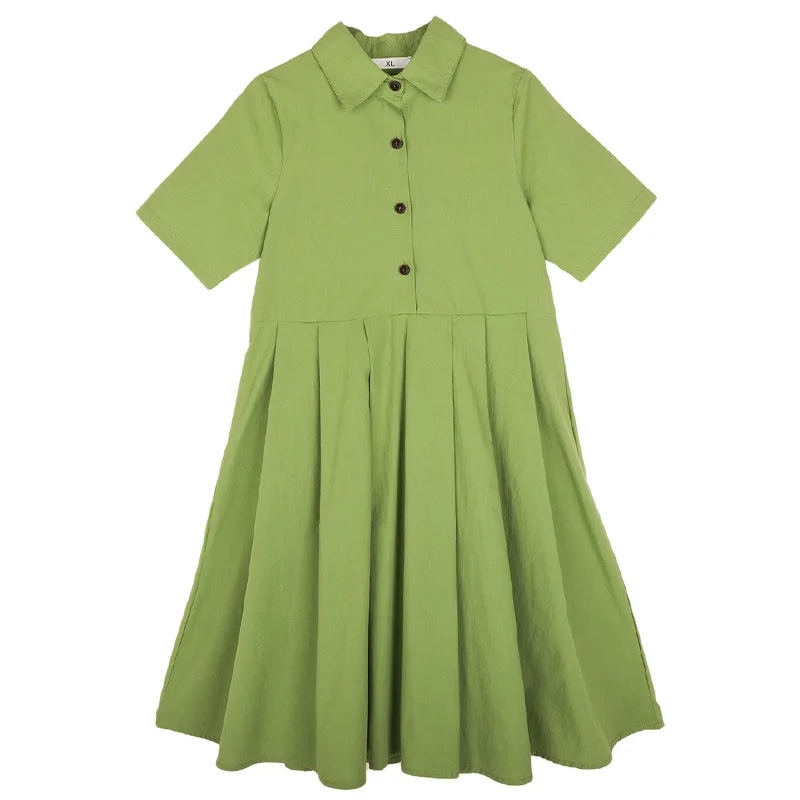 

Летнее платье для девочек, новинка 2022, детское милое платье-блуза с бантом и воротником, детская элегантная одежда с короткими рукавами, хлопок, #6978