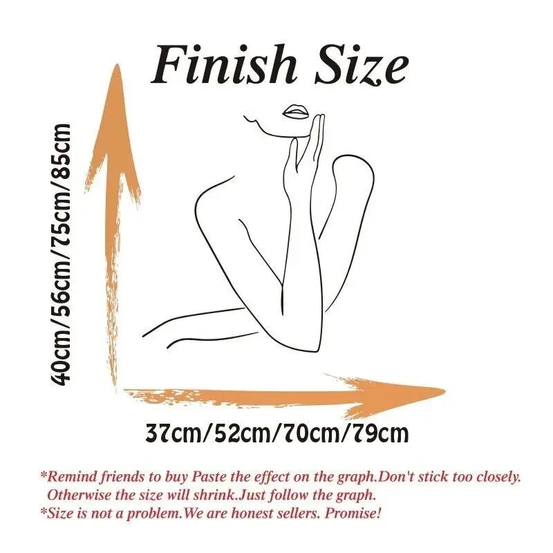 Красивая женщина рисунок линии стикер на стену комната девушки ванная салон