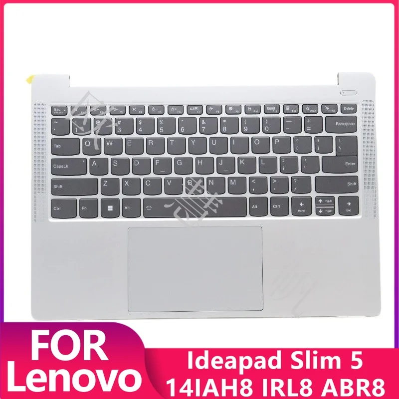 Фото Верхняя часть корпуса (палмрест) для ноутбука Lenovo Ideapad Slim 5 14IAH8 IRL8 ABR8 83BF 82XD 82XE с клавиатурой US, подсветкой и тачпадом, артикул 5CB1L10834 №1