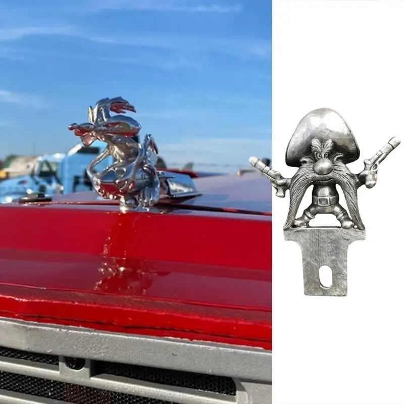 

Car Hood Ornament Cartoon Coyote Rocket Gunner Car Hood Decoration Auto 3D Emblem Sticker Badge Car Decoration Styling Decor