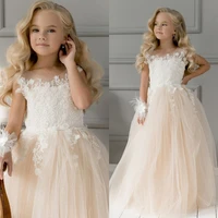girls dresses for party and wedding tulle lace flower girl dress sleeveless communion princess ball gown kids clothes girls