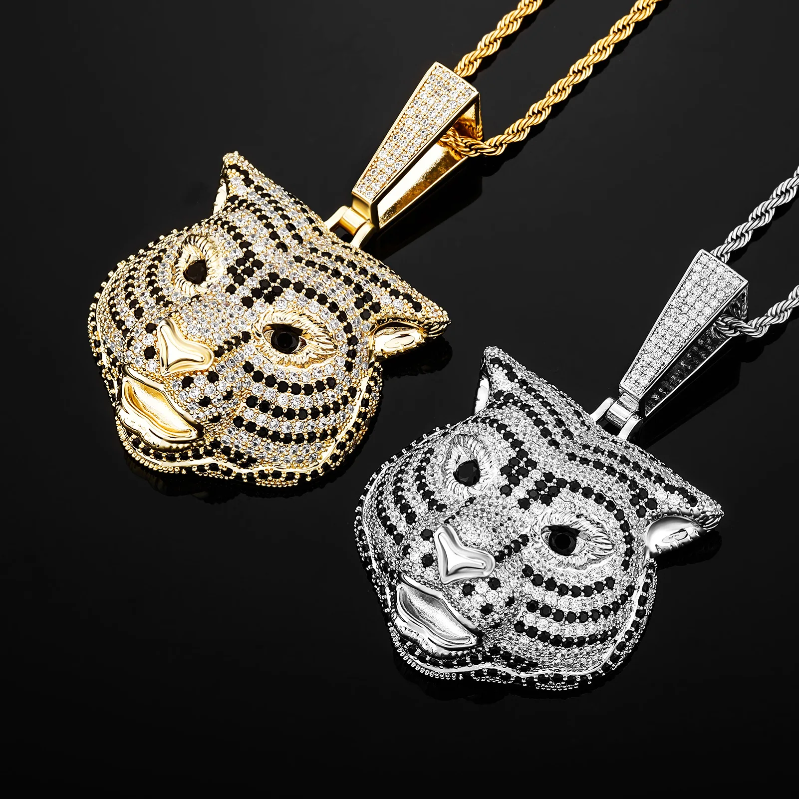 

Ожерелье с мультяшной головой тигра в стиле хип-хоп для мужчин и женщин, кулон с позолоченным цирконием, трендовые ювелирные изделия со знаками Зодиака