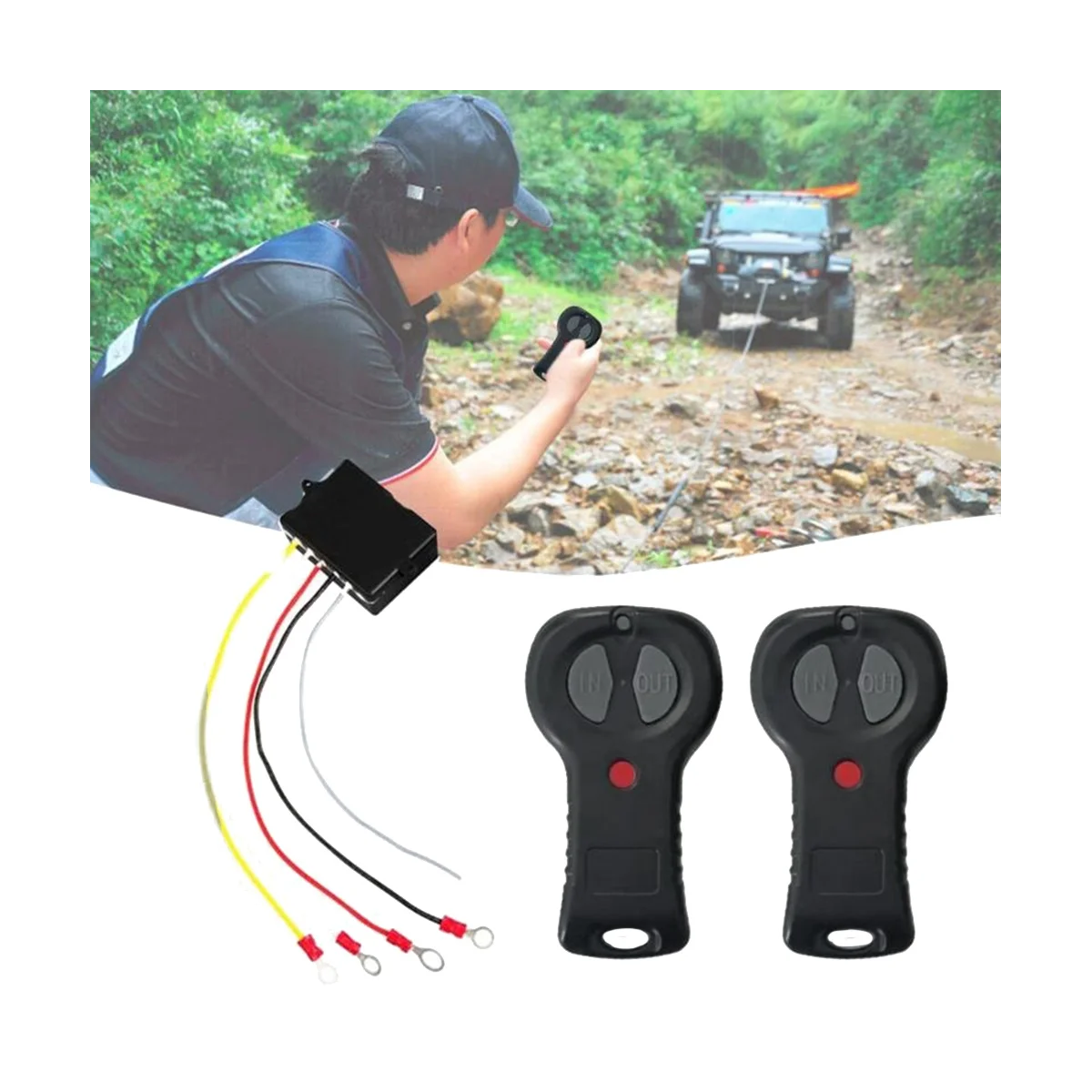 

Universal 12V Wireless Electric Digital Winch Remote Control Kit Switch Controller Handset Accessories for Car ATV Truck