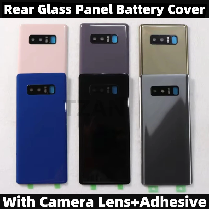 Задняя стеклянная панель для Samsung Galaxy Note 8 чехол батареи с объективом камеры +