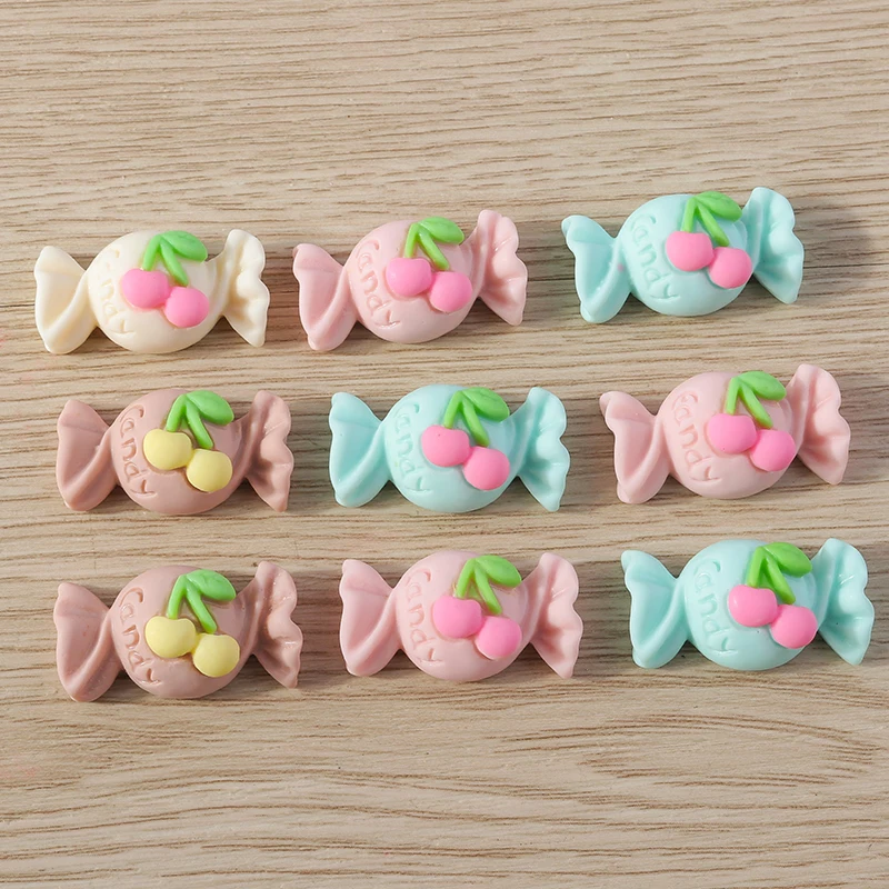 

15pcs Kawaii Resin Cherry Candy Flatback Cabochons for Scrapbooking Phone Case Hair Bow DIY Crafts Jewelry Making Accessories