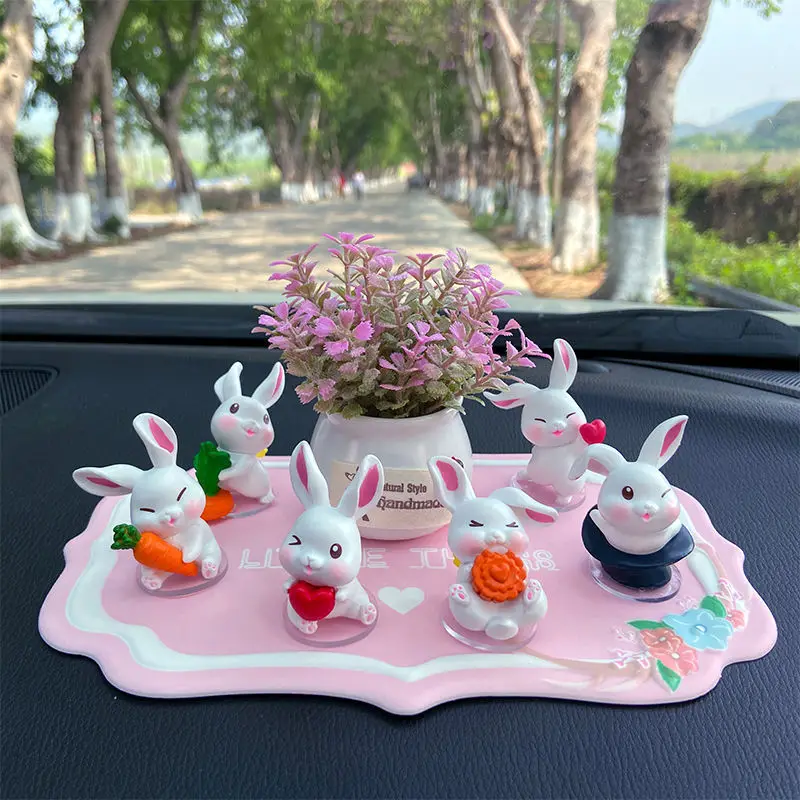 

Home Decoration Creative Car Interior Little White rabbit Ornament Cute Cartoon Supplies Car Decoration
