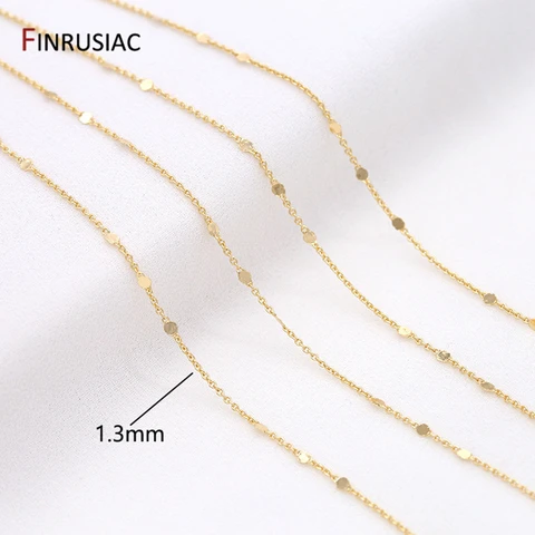 Цепочка из латуни с золотым покрытием FINRUSIAC 14К 1,3 мм