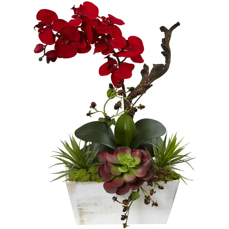 

Orchid & Succulent Artificial Flower with Planter
