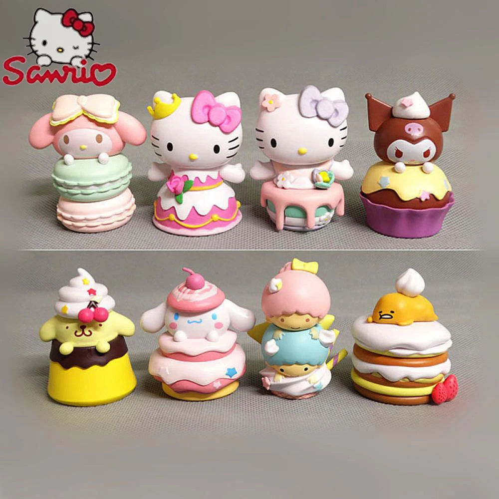 

Sanrio 8 см фигурка My Melody аниме Kawaii Cinnamoroll Kuromi Hello Kitty Cat Action коллекционные материалы подарки игрушки для детей