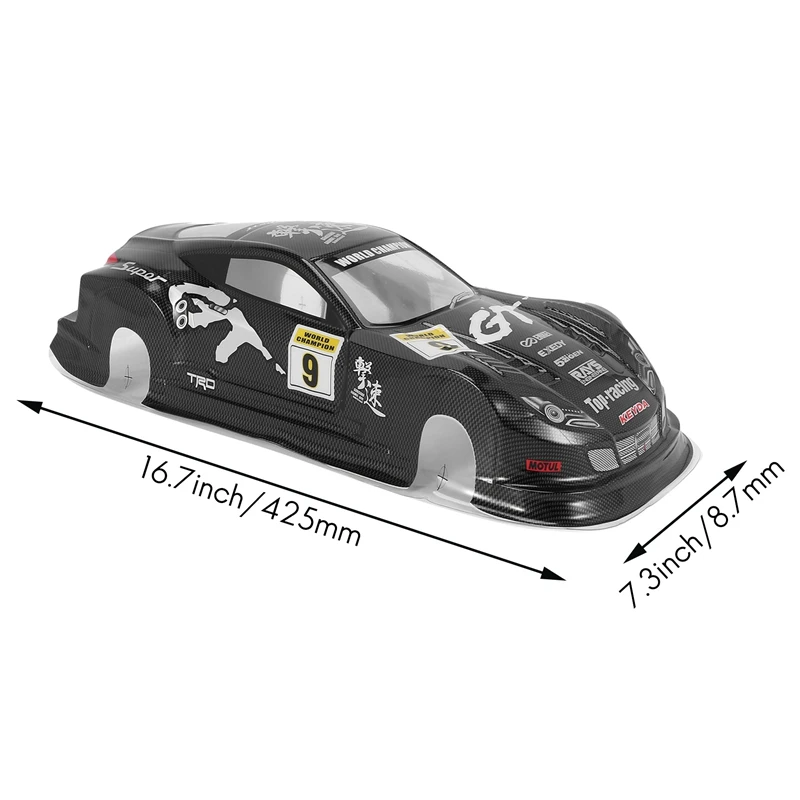 RC 1:10 Плоский ходовой дорожный автомобиль Дрифт-автомобиль ПВХ 190 мм GT Корпус для