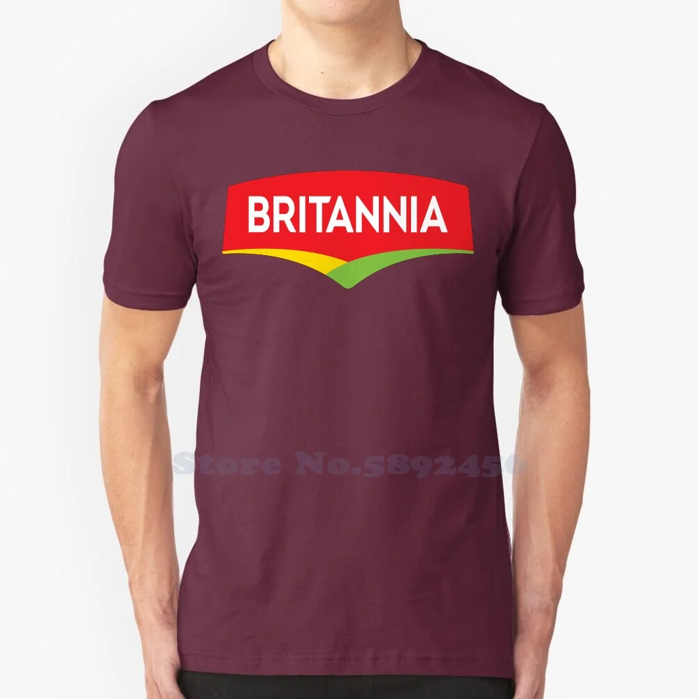 

Britannia Industries Casual Streetwear Print Logo T-shirt Graphic 100% Cotton Tee