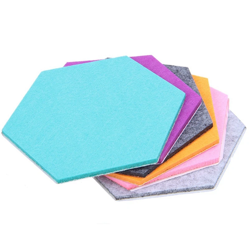 

Set Of 30 Hexagon Felt Pin Board Self Adhesive Bulletin Memo Photo Cork Boards Colorful With 30 Pushpins