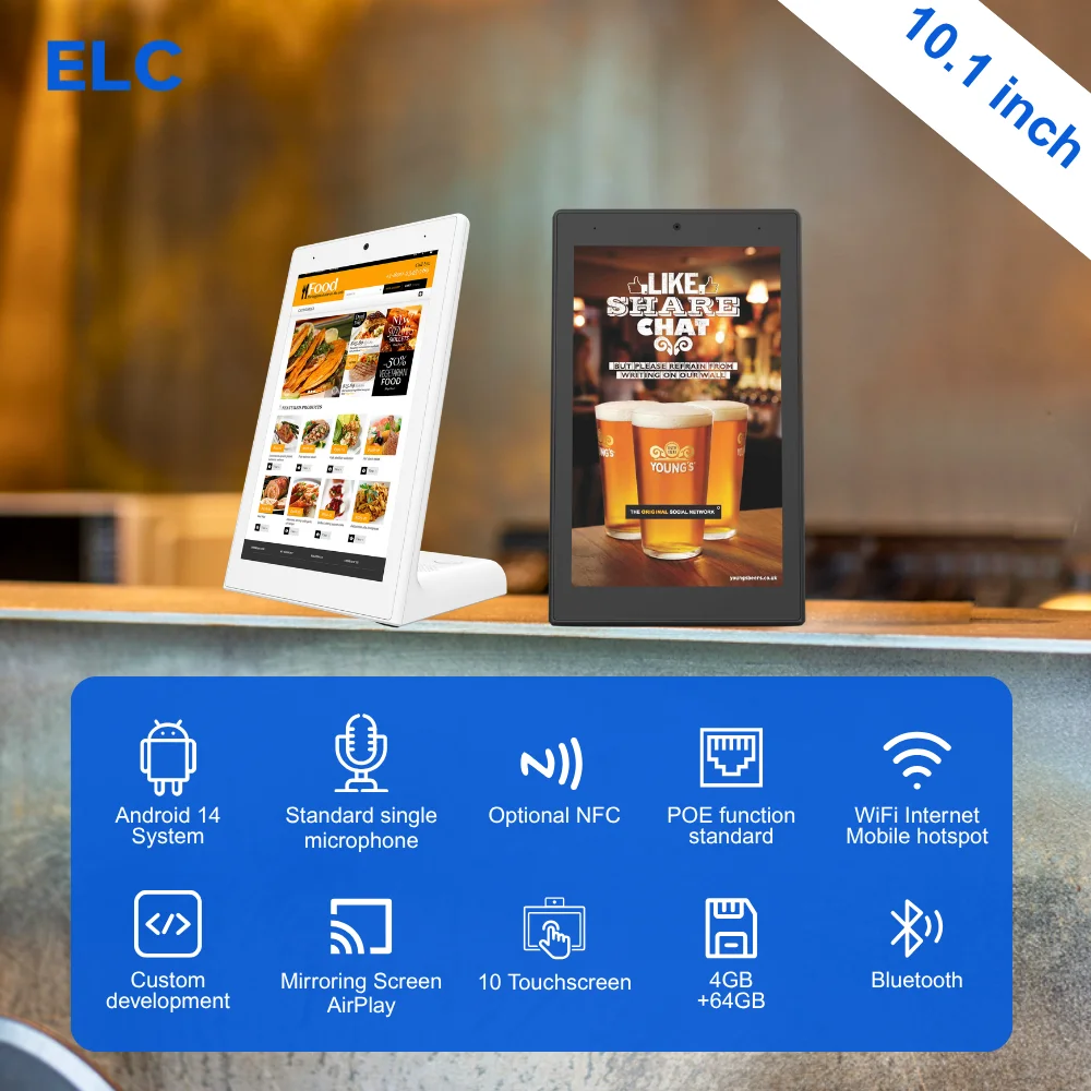 Фото Планшет WL1039T 10.1 дюйма RK3576S 3TOPS NFC 4+64 ГБ Android 14 с камерой 5 МП, PoE, Android-планшет с поддержкой OPEN APK №4