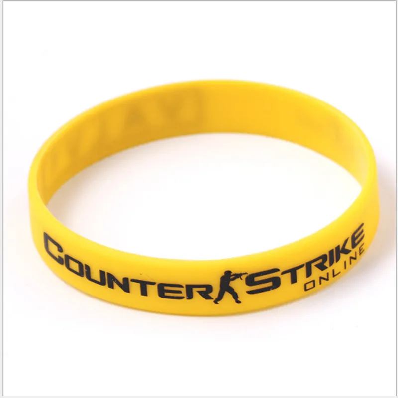 Браслет CS GO резиновый для мужчин игровой браслет диабетиков цвет красный желтый
