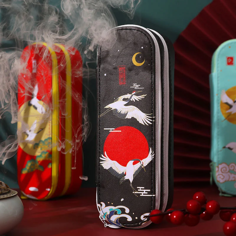 

Пенал Yilan в китайском стиле, простой двухслойный вместительный футляр для карандашей в старинном стиле, для начальной и средней школы