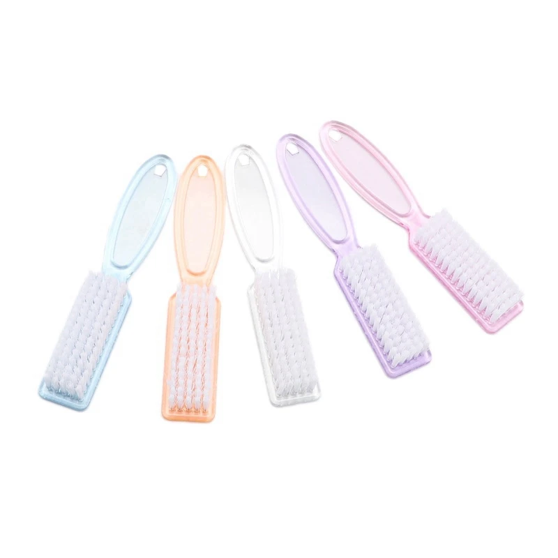 

10Pcs Colorful Nails Cleaning Brush Nail Dust Brush Long Handle Fingernail Scrub Nail Clean Care Accessory Tool