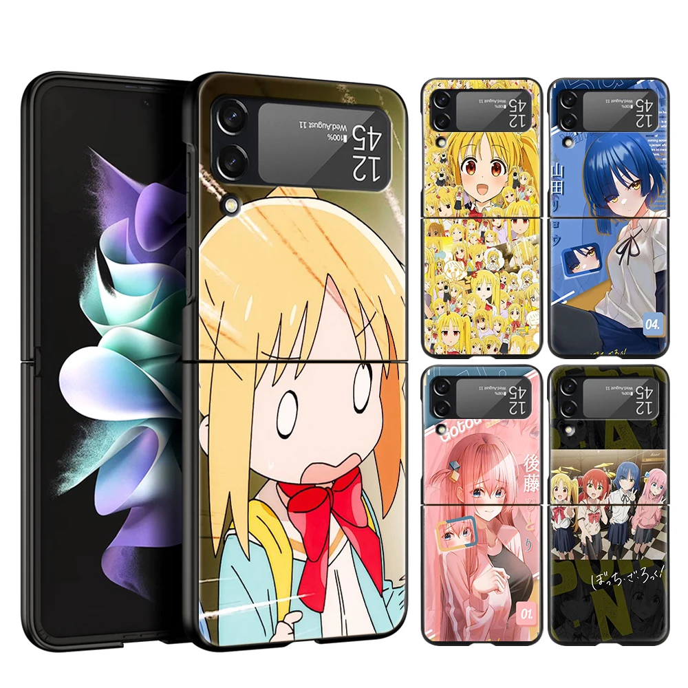 

Bocchi The Rock Anime Hard PC Phone Case For Samsung Galaxy Z Flip 4 Black Cover For Galaxy Z Flip 3 Foldable Shockproof Case