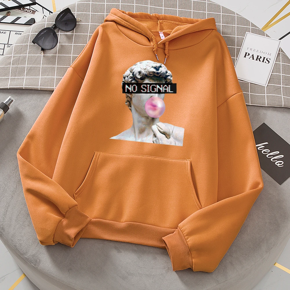 

Statue Of David Bubble Gum Printing Sweatshirt Women Warm Crewneck Hooded Autumn Oversize Hoodies Fashion Casual Man Streetwear