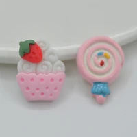 resin strawberry icecream cupcake cabochons japanese food toy miniatures diy scrapbooking emebllishment decorating supplies
