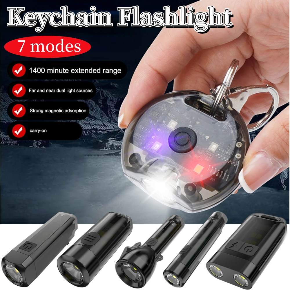 

Mini Torch Camping Pocket Flashlight LED Flashlight Type-C Rechargeable Waterproof Lantern for Camping Hiking Fishing Lamp