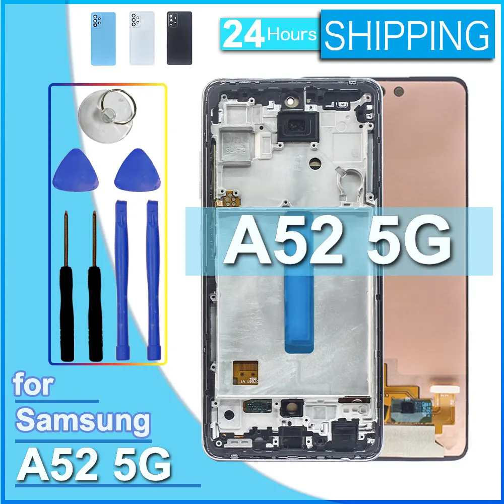 Фото Проверенный ЖК-дисплей для Samsung Galaxy A52 5G, сенсорный экран в сборе для телефона Samsung A52 5G, LCD A526B A526W A526U №1