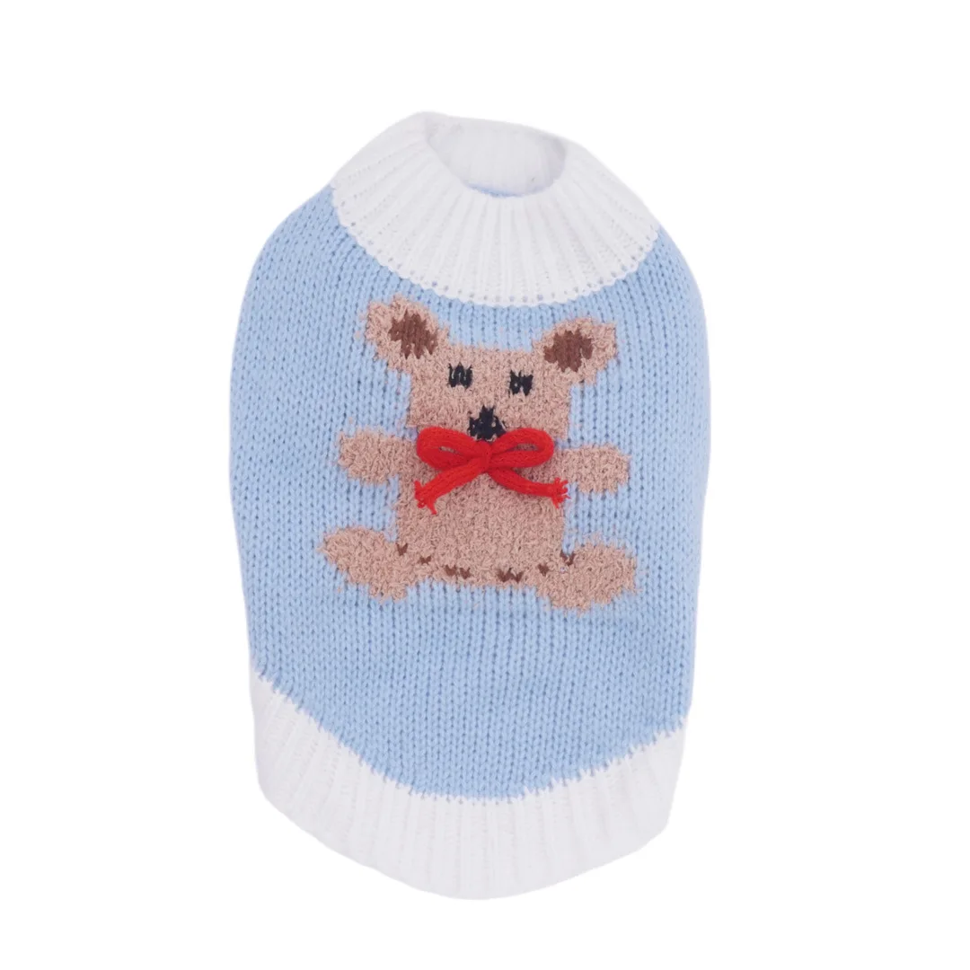 Свитер для домашних животных с медведем осень/зима трикотажная Базовая рубашка