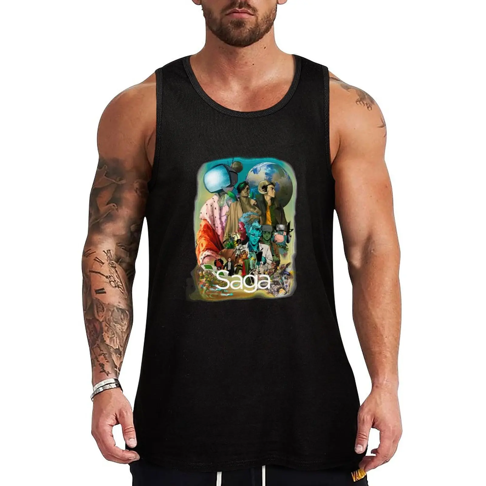 Майка мужская с героями комиксов топ для бодибилдинга