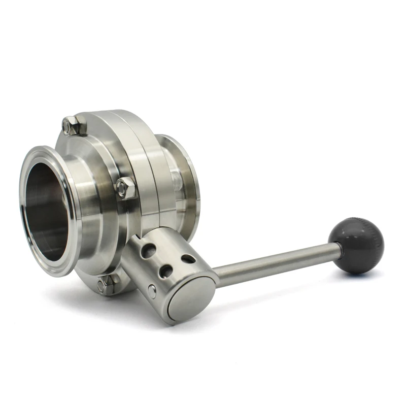 Клапан-бабочка из нержавеющей стали с тремя зажимами 19-108 мм