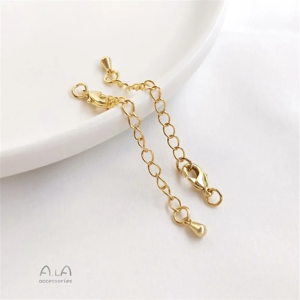 Удлинительная цепочка на хвост 18-каратное настоящее золото белое браслет из