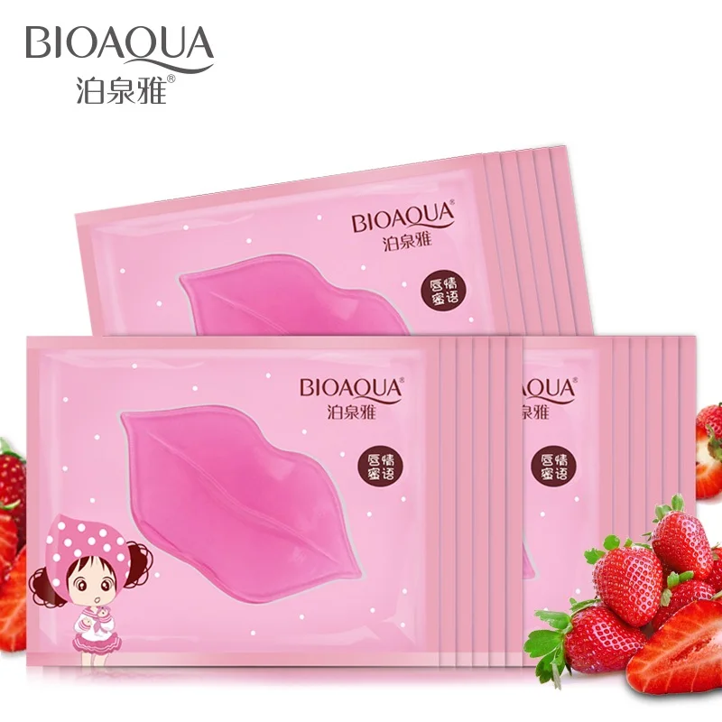 

30pcs Bioaqua Lip Mask Plumper Crystal Collagen Pads Moisture Essence Anti Ageing Wrinkle Patch Pad Gel Lips Enhancer Care