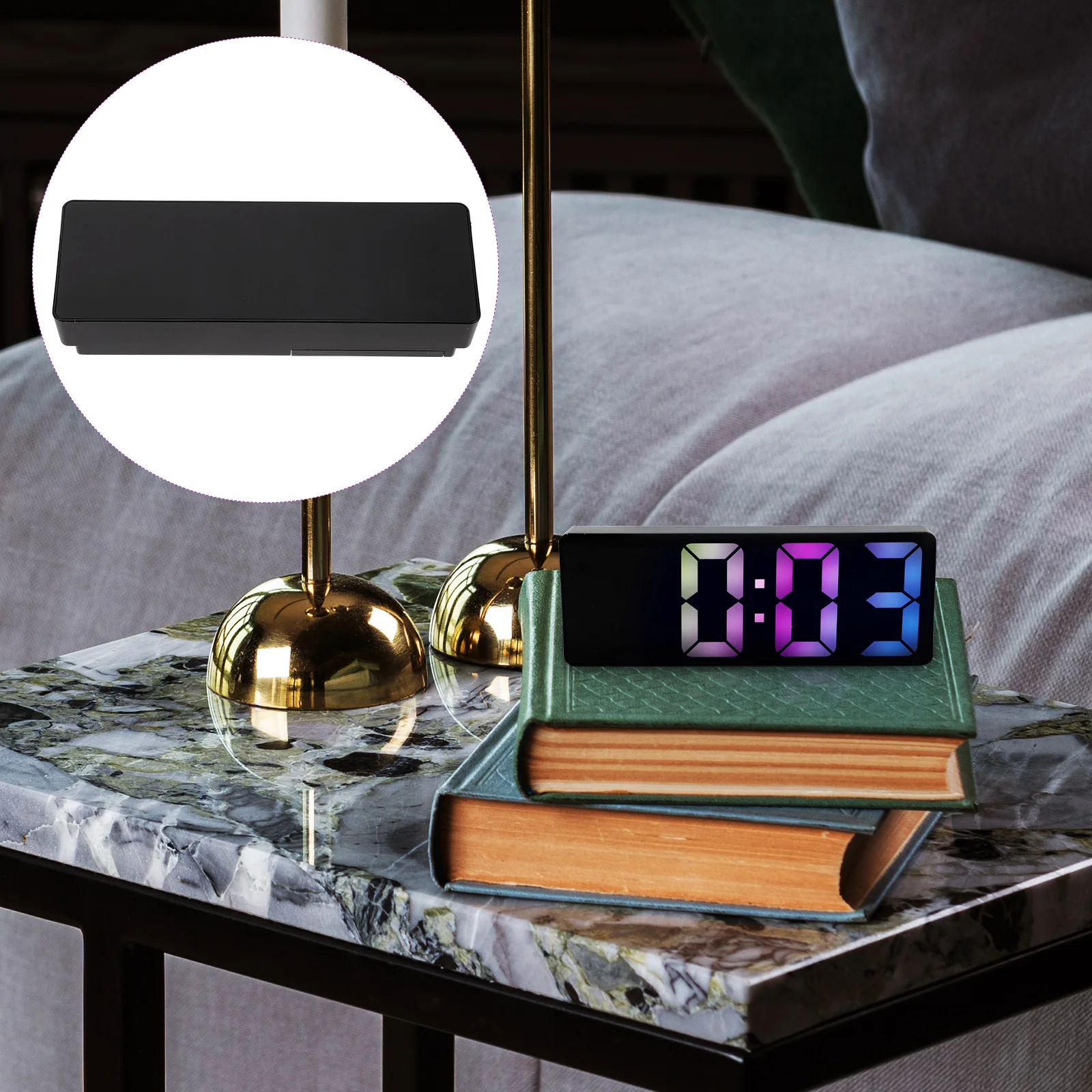 

Clock Alarm Led Digital Clocks Bedroom Display Luckone Table Large Electronic Electric Desktopbedrooms Bedside Desk Aesthetic