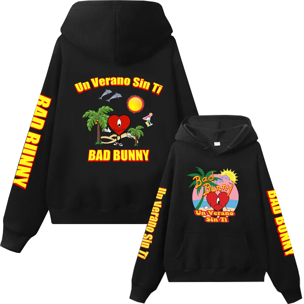

Толстовка с капюшоном Bad Bunny Un Verano Sin Ti, худи с музыкальным альбомом в стиле хип-хоп, уличная одежда унисекс