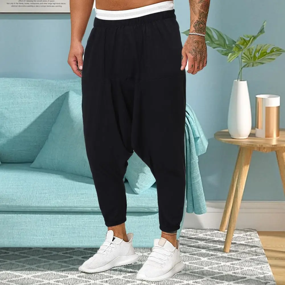 

Chic Men Pants Baggy Oversized Quick Dry Men Trousers Colorfast Men Cross Pants Men Garment