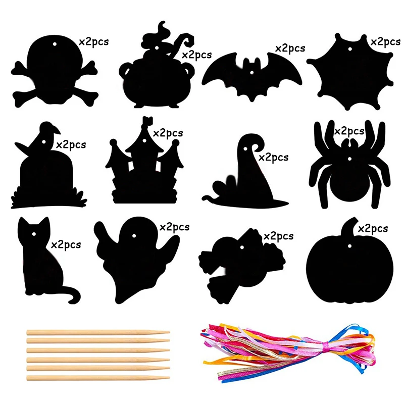 

Скретч-картины летучие мыши набор 24 шт