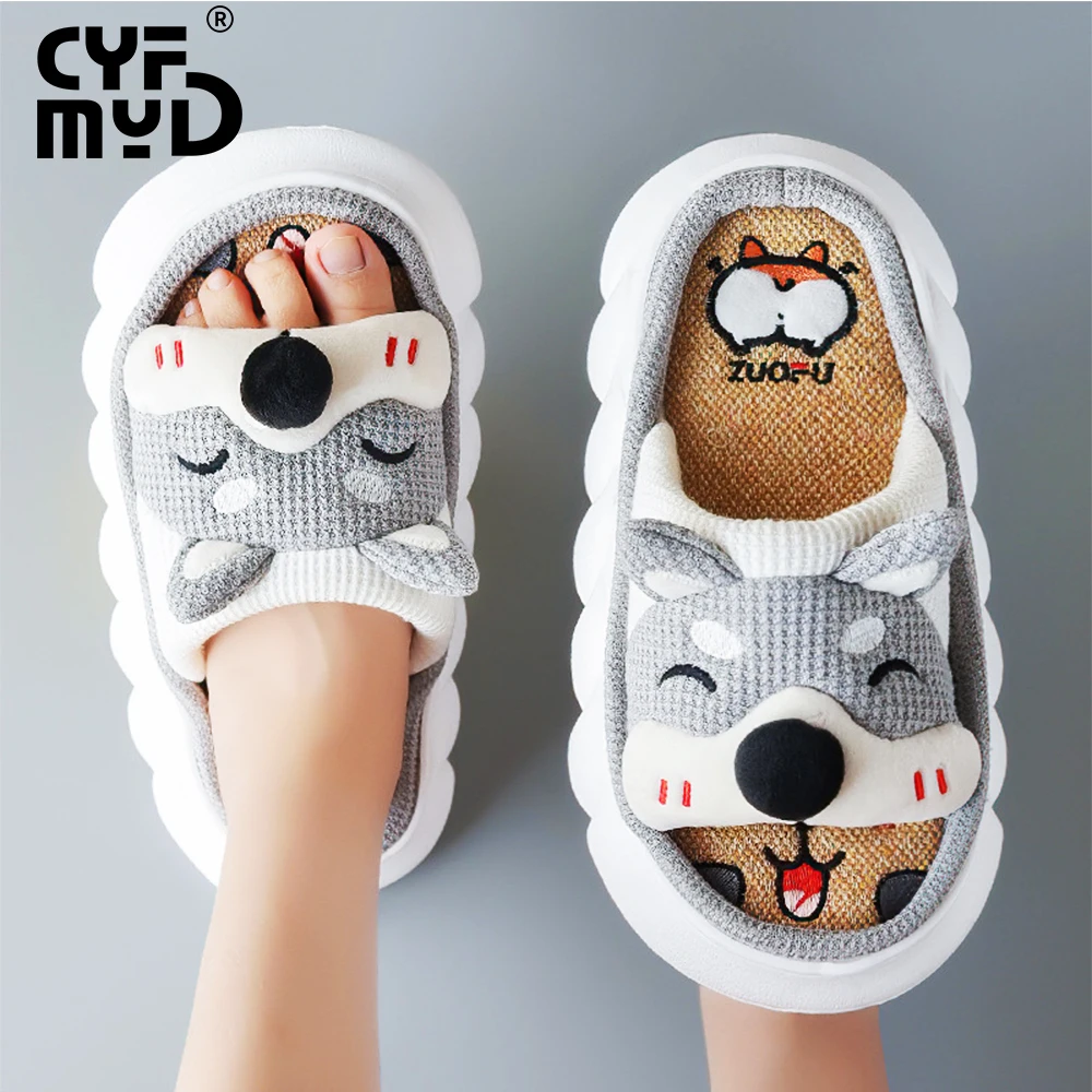 

2022 Winter Home Slipper For Women Cute Corgi Comfort EVA Slippers Luxury Soft Thick Sole Indoor Female Slippers Child Slipper