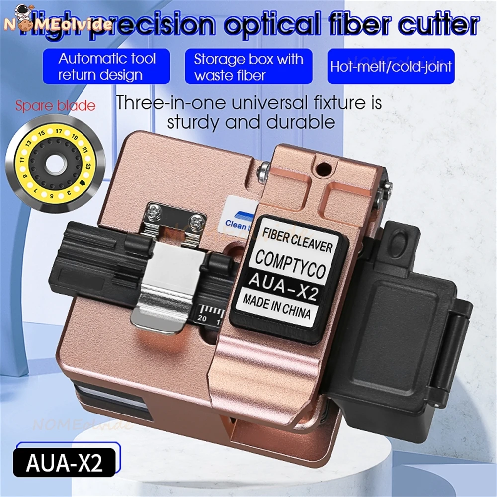 High Quality FTTH High Precision cutting tool AUA-X2 Optical Fiber Cleaver with waste fiber boxCable Cutting Knife Fiber Cleaver