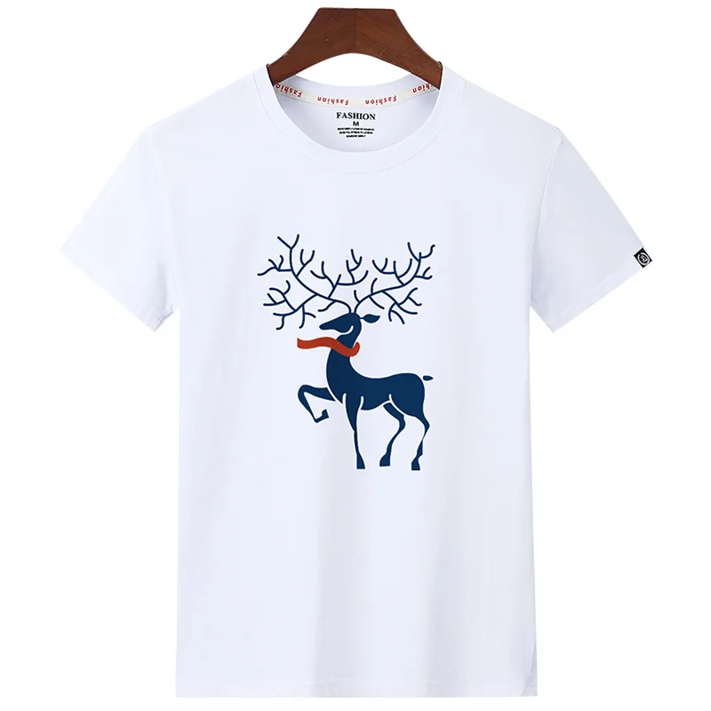 

3230 Men's T-Shirts Summer Short Sleeve t shirt men Simple creative design line cross Print cotton Brand shirts Men Top Tees