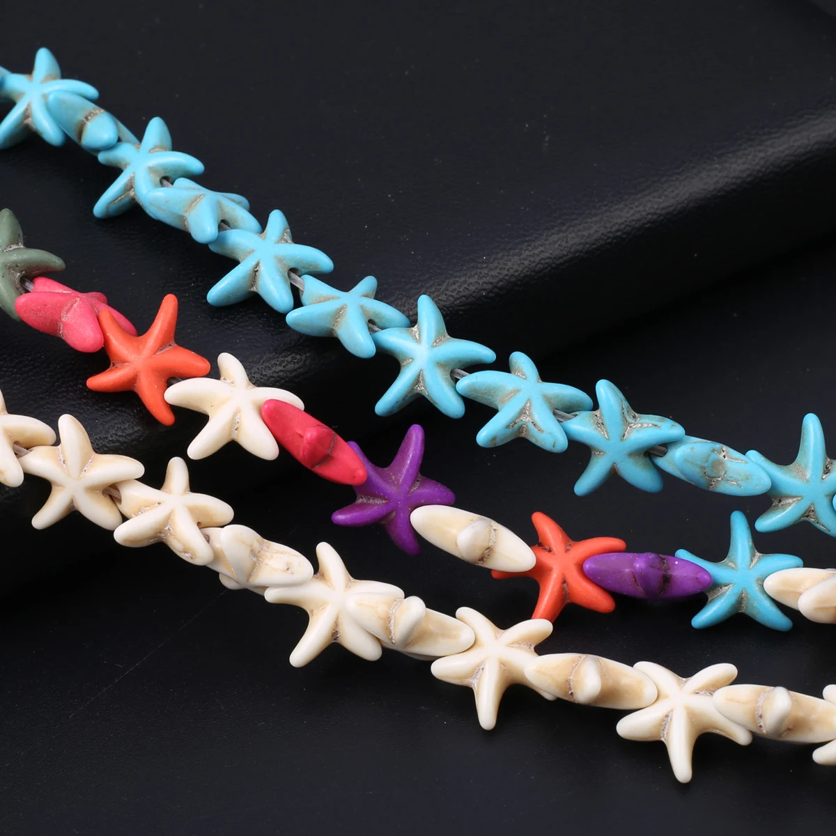

White Blue Colored Turquoise Starfish Shaped Loose Beaded DIY Jewelry Production Necklace Earrings Bracelet Accessories Gift