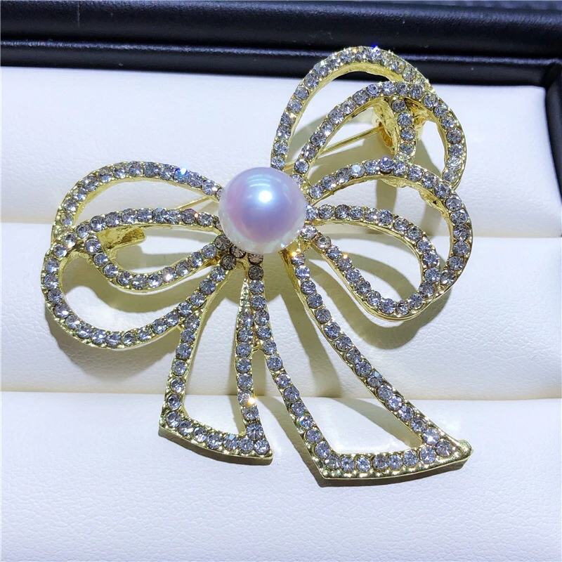 

Bow Knot Shape Brooch Pin Mountings Base Findings Accessories Jewelry Settings Parts Mounts for Pearls Jade Crystals Agate Beads