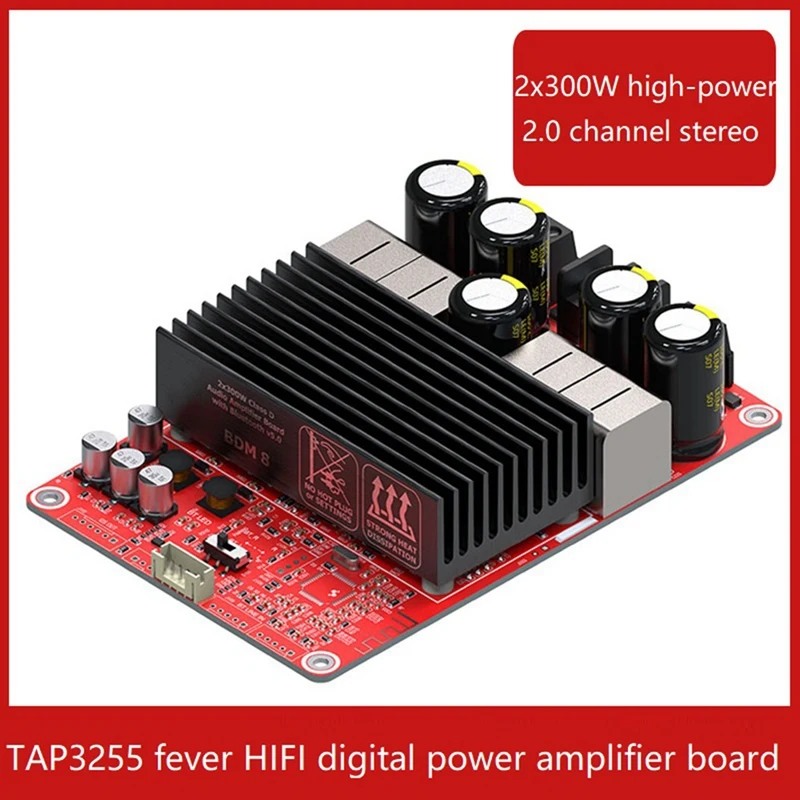 

BDM8-A Digital Amplifier Board TPA3255 2X300W High-Power 2.0 Channel Audio Amplifier DC 24-48V
