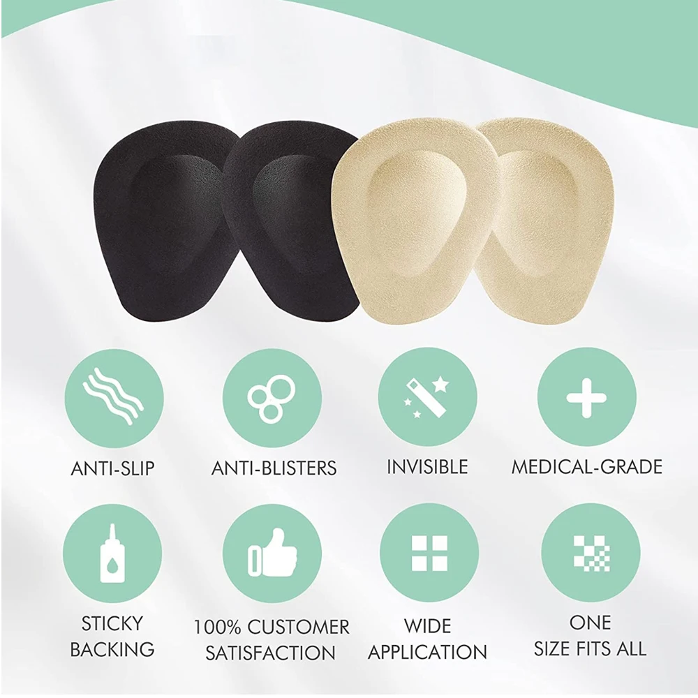 Silicone Foot Pads for Shoes Women Non-slip Gel Insoles for High Heels Inserts Ball of Foot Cushions Anti-Slip Forefoot Pads