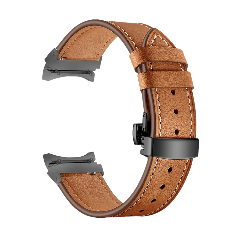 No Gaps Leather Strap for Samsung Galaxy Watch 4 5 Pro Band 44mm 40mm 45mm Butterfly Bracelet Galaxy Watch 4 Classic 42mm 46mm