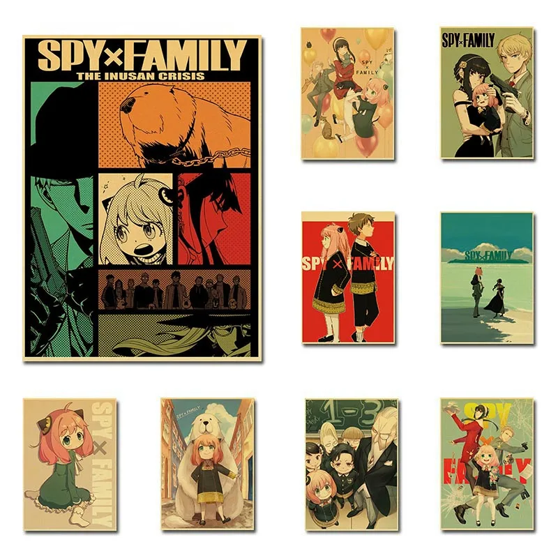 

Винтажный постер из крафт-бумаги, японская манга-семья, коллекция аниме, Постер, настенные художественные наклейки, украшение для дома, комнаты, кафе, бара